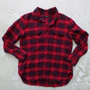 MADEWELL Plaid Flannel Cargo Workshirt Button Down Shirt Size - S